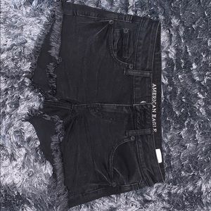 American eagle black cutoff shorts